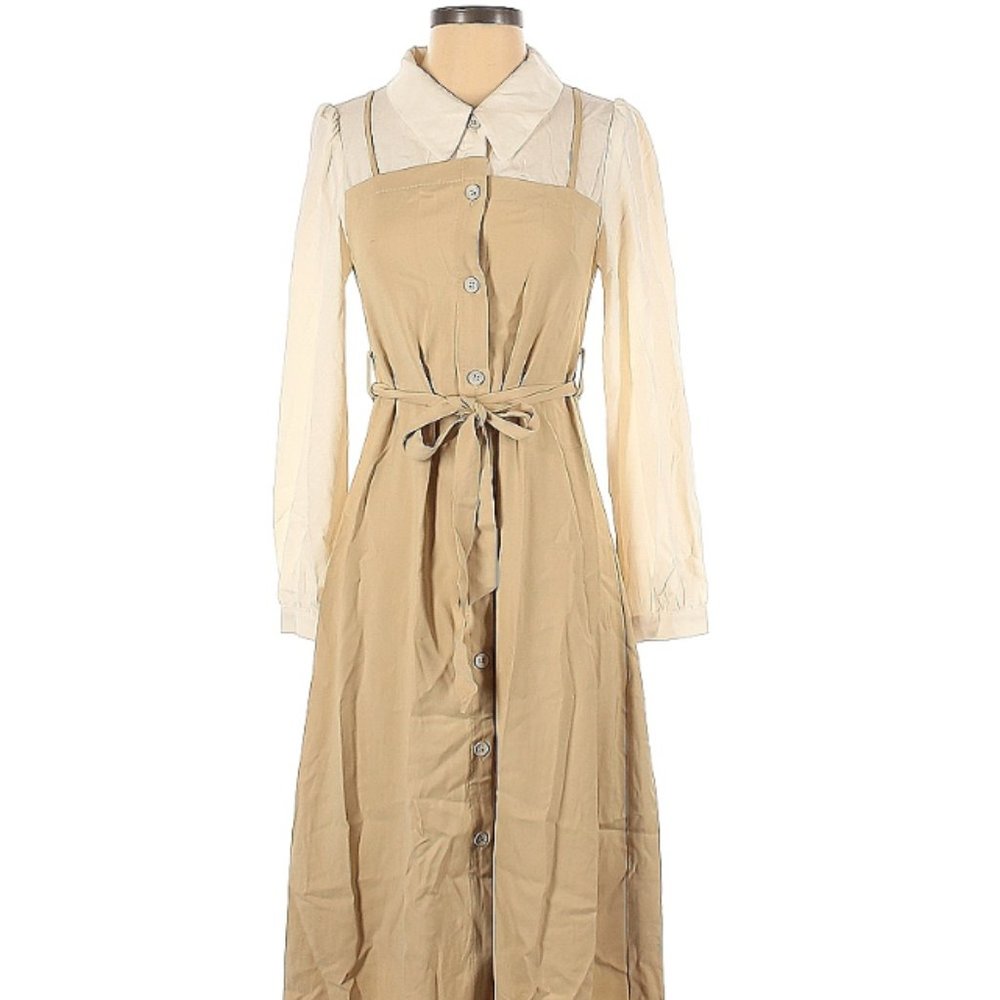 Ivory Tan Casual Dress M Beige Siyang in Alxian